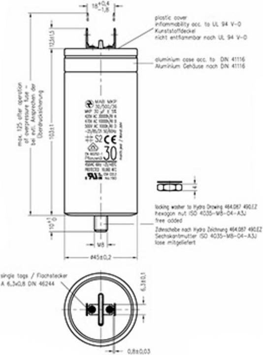 Actual product image MKP motor capacitors