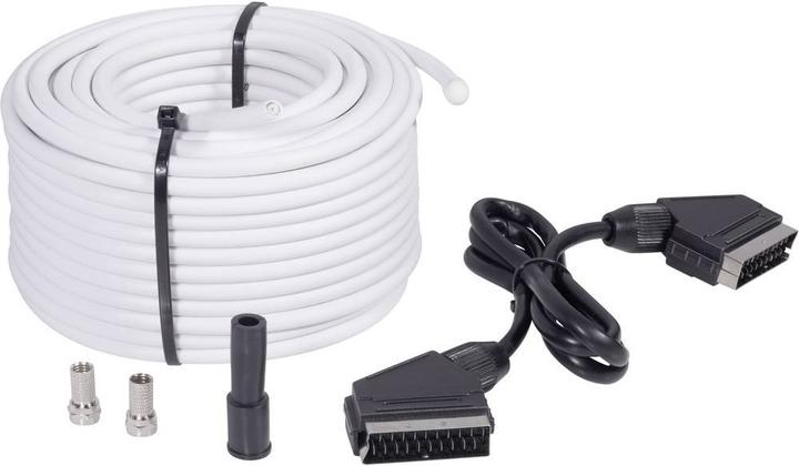 Produktbild BKL Electronic SAT-Anschluss-Set (SAT-Koaxialkabel + SCART-Kabel + 2x F-Stecker) (75 dB, Antennenkabel)