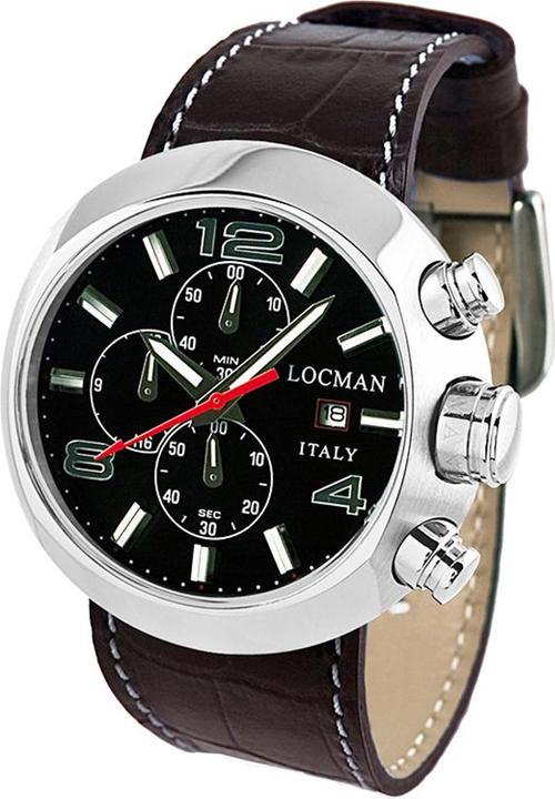 Actual product image Locman Italy Men's Watch Chronograph Change brown Stainless Steel Ref. 0420 (Chronograph, 46 mm)