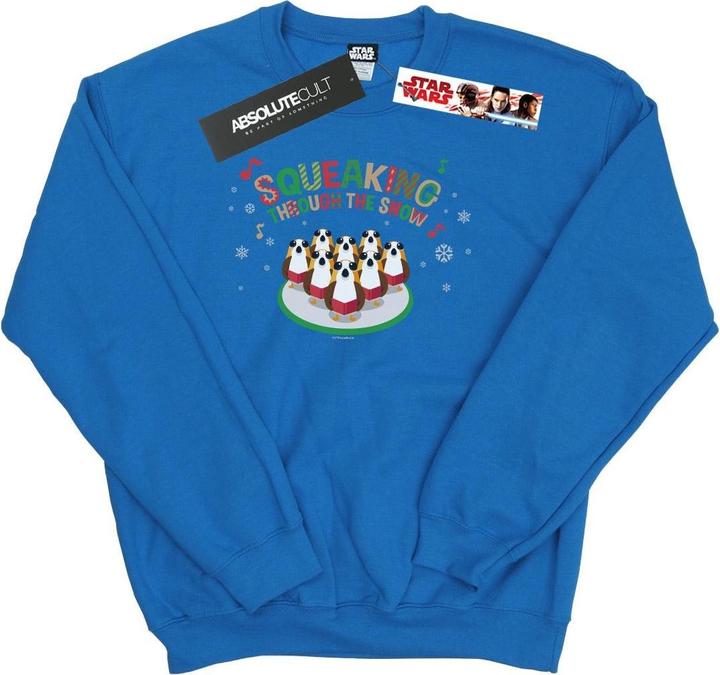 Actual product image Star Wars Mens The Last Jedi Porgs Squeaking Through The Snow Sweatshirt (L)