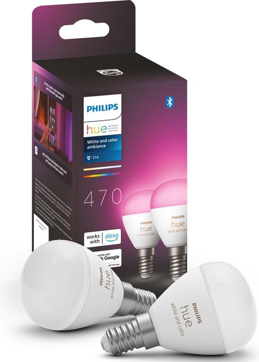 Image du produit Philips Hue White & Color Ambiance E14 Lot de deux lustres (E14, 5.10 W, 470 lm, 2 x, F)