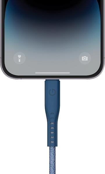 Actual product image Energea cable Flow USB-C - Lightning C94 MFI 1.5m niebieski/blue 60W 3A PD Fast Charge (1.50 m, USB 3.2 Gen 1)