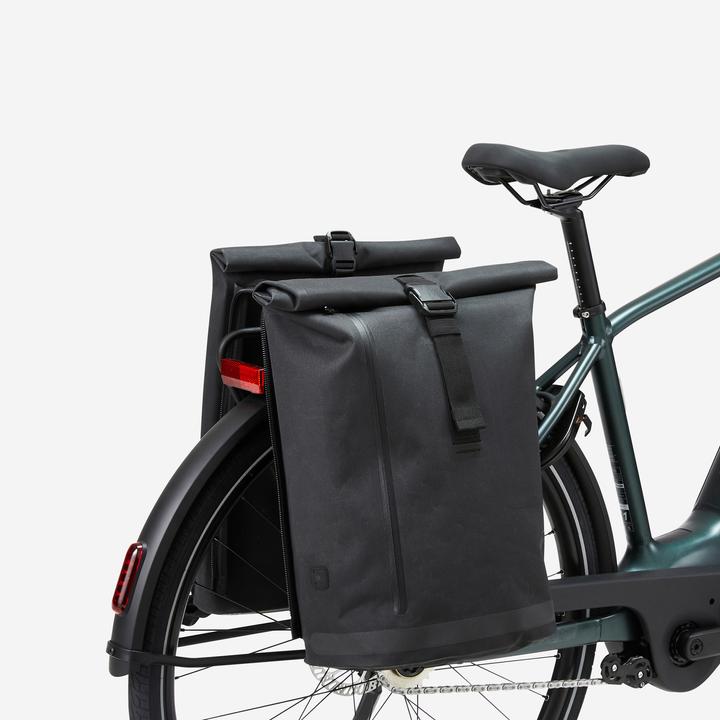 Immagine prodotto Btwin Doppel-Fahrradtasche Gepäcktasche Rucksack für Gepäckträger XL 31 Liter (31 l, Borsa portapacchi)