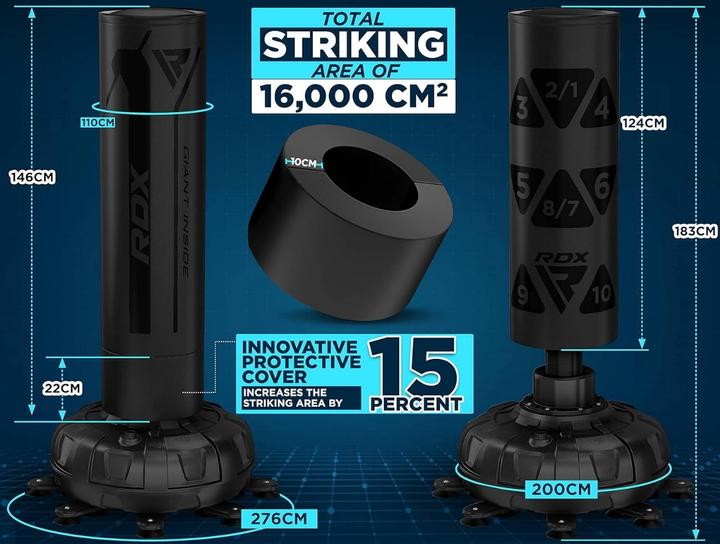 Actual product image Rdx Free StandingTarget Black+ Bag Mitts