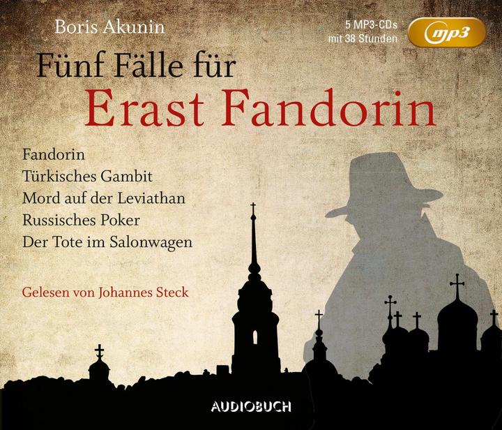 Produktbild Fünf Fälle für Erast Fandorin (5 MP3-CDs) (Deutsch, Boris, Akunin, 2017)