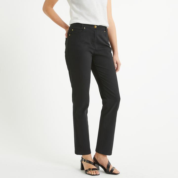 Actual product image Anne Weyburn Straight five-pocket trousers in stretch cotton (34)