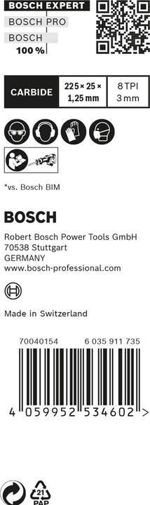 Image du produit Bosch Professional Zubehör Lame de scie sabre Expert 'Thick Tough Metal' S 1155 CHC, 10 pièces