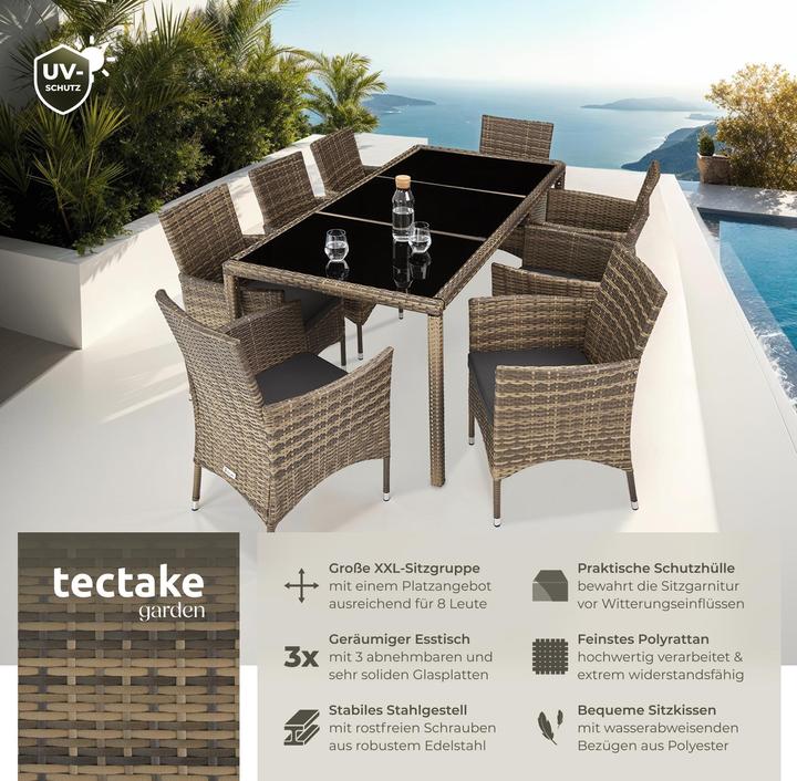 Actual product image tectake Rattan Seating Group Valencia