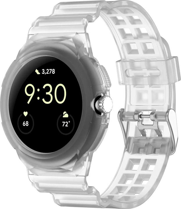 Actual product image Techsuit - Watchband (W065) - Google Pixel Watch / Watch 2 / Watch 3 41mm - Clear (Silicone, Watch 2)