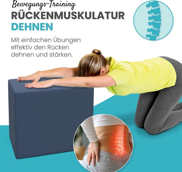 Produktbild Aktivshop Bandscheibenwürfel, Stufenlagerungswürfel zur Stufenlagerung, Stufenbett mit Bezug, Fitness Würfel