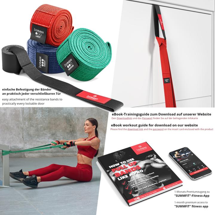 Actual product image BeMaxx Sports Pull-Up Band Textile, Set of 3 (Strong, Medium, Easy)