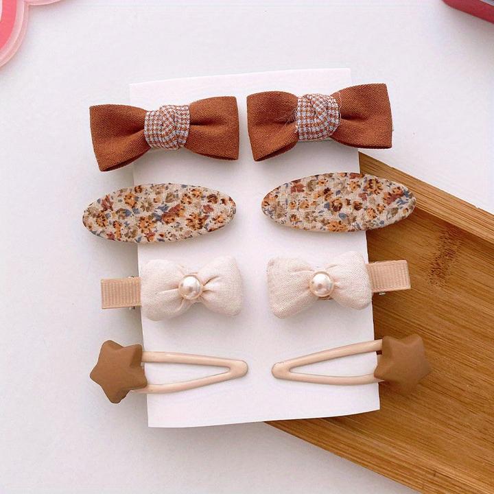 Activity Board 8pcs Stern Herz Bogen Knoten Blume kleine Dekoration Haarnadeln, niedlich Haarspangen Geschenk (8 Stk.)