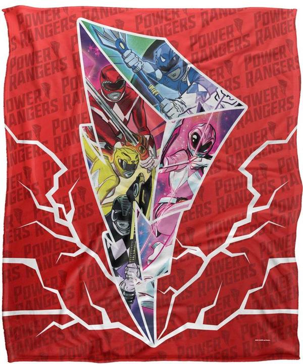Actual product image Power Rangers Lightning Bolt Blanket (152 x 127 cm)