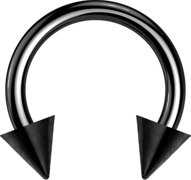 Produktbild Star Piercing Circular Barbell schwarz mit zwei Cones (ohne Messing, Chirurgenstahl 316L)