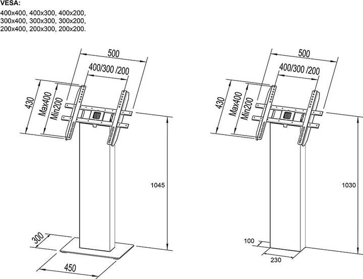 Image du produit DSS Kiosque d'intérieur 15-32", métal, noir/5483