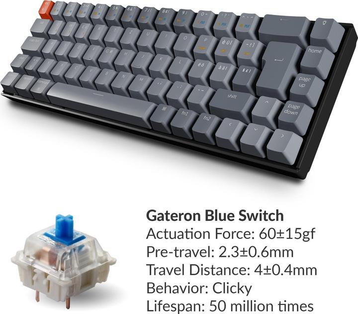Image du produit Keychron K6 (CH, Sans fil, Filaire)