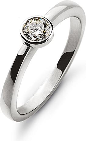 Produktbild Natsumi Schmuck Diamantring Weissgold 18K/750 0.10 ct H si (53, 750/18 K Gold)