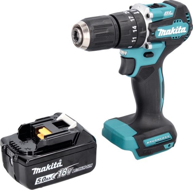 Actual product image Makita DHP 487 T1 Battery impact drill 18 V 40 Nm Brushless + 1x battery 5.0 Ah - without charger (Rechargeable battery operated)
