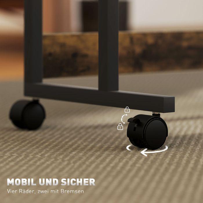 Immagine prodotto Swisshandel24 Höhenverstellbar Schreibtisch, 92 x 40 cm, Computertisch mit Rollen, Plattform
