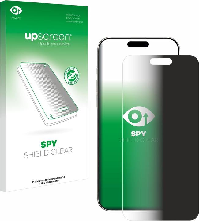 upscreen Sichtschutzfolie Anti-Spy Privacy Folie Blaulicht-Schutz (1 Stück, Apple iPhone 16 Plus)