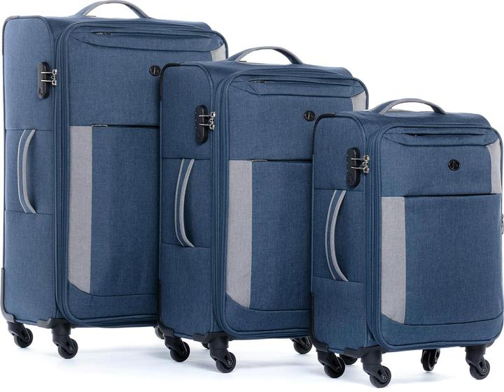 Image du produit Fergé Bleu clair et gris Set de 3 (110 l, Bagage à main (jusqu'à 50l), L (90 - 115l), XL (à partir de 115l))