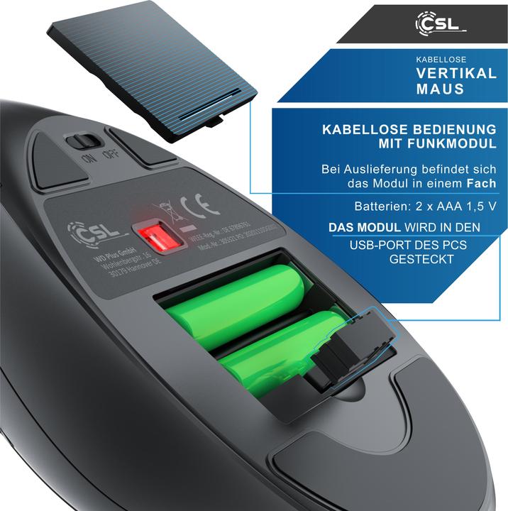 Immagine prodotto CSL Vertikale Maus (Senza fili)