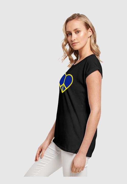 Actual product image Merchcode Ladies Peace - Heart Peace Extended Shoulder T-Shirt - 161405 (L)