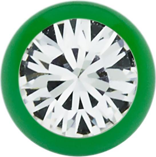 Produktbild Star Piercing Micro Kugel grün mit Swarovski silber (Chirurgenstahl 316L)