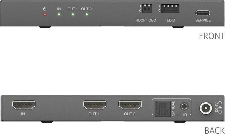 Produktbild Purelink PureTools - 1x2 HDMI2.1 Splitter - 48Gbps - 8K (60Hz 4:2:0) 12 bit, Audio De-Embedding und Signal M