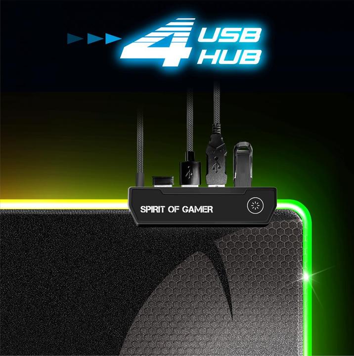 Immagine prodotto Spirit Of Gamer Tappetino per mouse da gioco Darkskull Hub RGB - XXXL Nero (3XL)