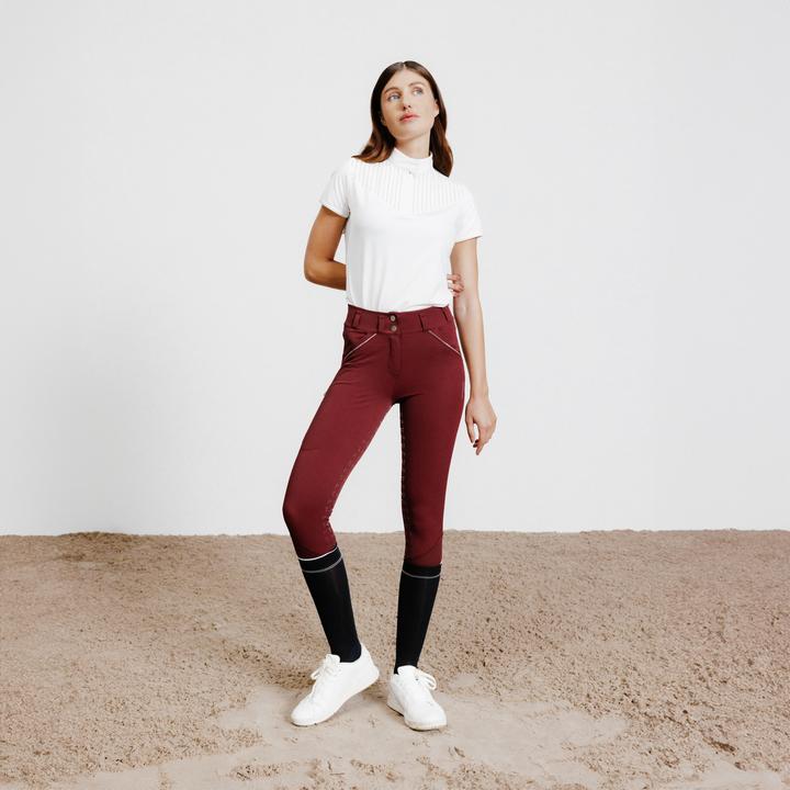 Actual product image Fouganza Ladies riding breeches Full Grip - 900 bordeaux (L)