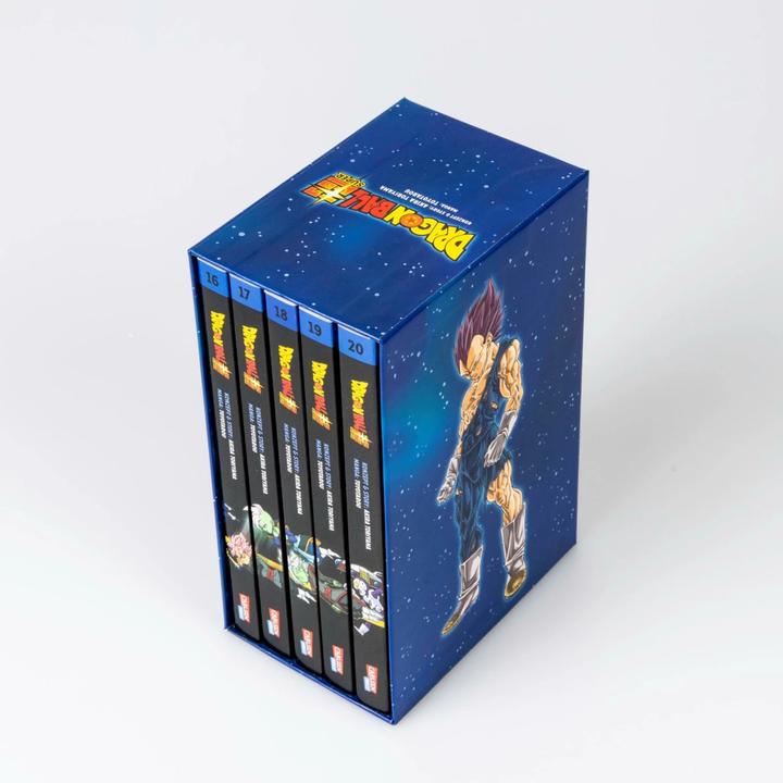 Actual product image Dragon Ball Super, Bände 16-20 im Sammelschuber (German, Toyotarou, Akira Toriyama (Original Story), Cordelia Suzuki, 2024)