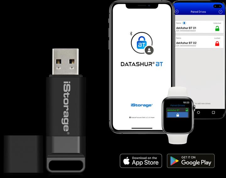 Actual product image iStorage datAshur BT - USB Flash Drive (biometric) (128 GB, USB-A, USB 3.2)