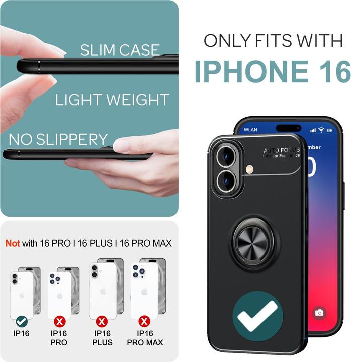 Actual product image Nalia Matte Ring Silicone Sleeve (Apple iPhone 16)