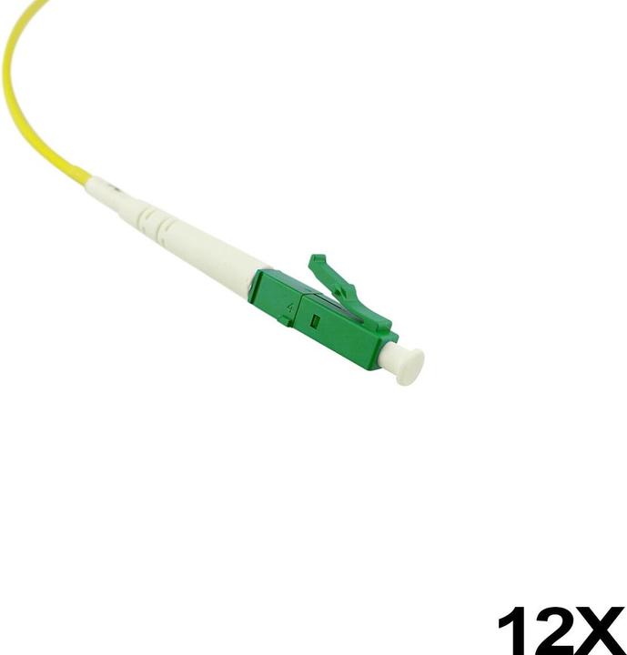 BlueOptics FTTH LWL Faserpigtail, einfarbig, 12x, 1 Meter, LC/UPC, G.657.A1 Singlemode (1 m)