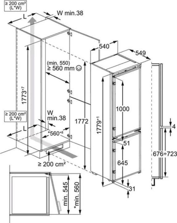 Actual product image Electrolux ENT6ME18SX Built-in Combined Refrigerator 273 (248 l)