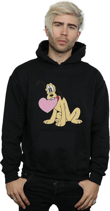 Actual product image Disney Mens Pluto Love Heart Hoodie (S)