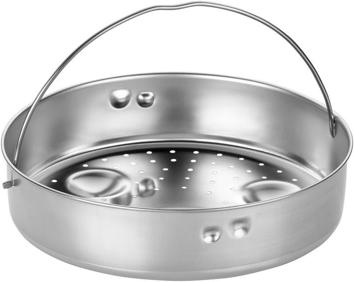 WMF Dampeinsatz Set 2tlg Siebeinsatz Einsatzsteg für Schnellkochtopf 3,0-8,5l (22 cm, Metall)