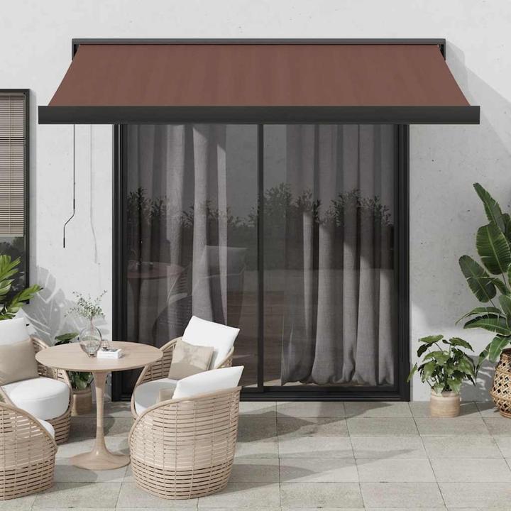Actual product image VidaXL Markise Gelenkarmmarkise Sonnenmarkise Automatisch Braun 300x250cm (3 m)