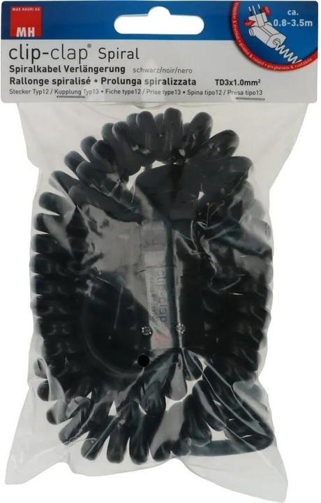 Image du produit Max Hauri clip-clap Rallonge TD spiralée H05VV-F3G1.0 (3.50 m, Type 13, Type 12)