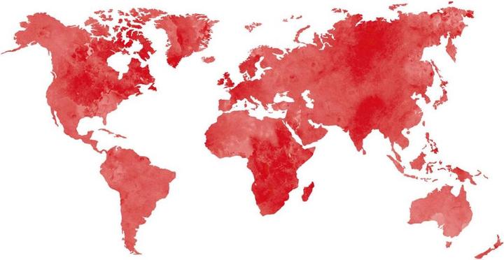 Immagine prodotto Trenddeko Mappa del mondo ad acquerello - incl. 5 cornici (180 x 92 cm)