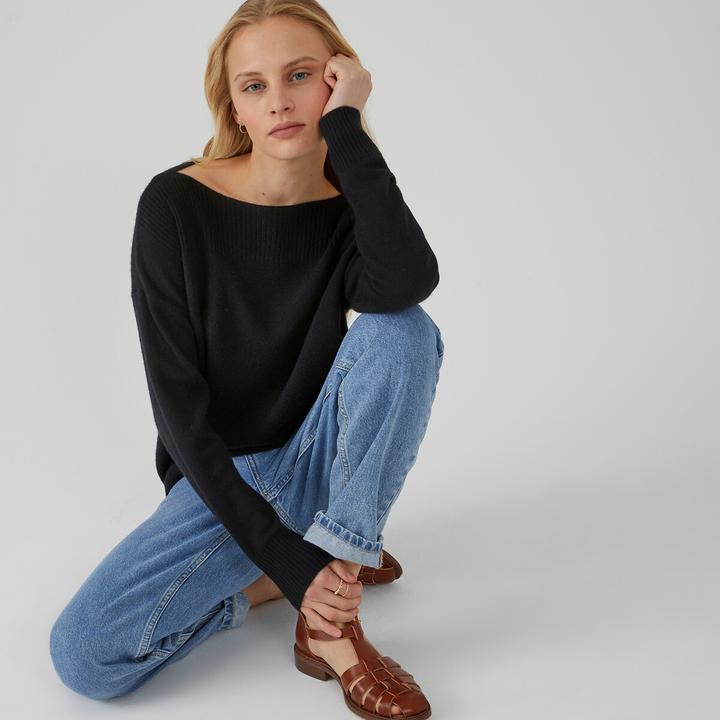 Actual product image La Redoute Collections Jumper with boat neckline (38)