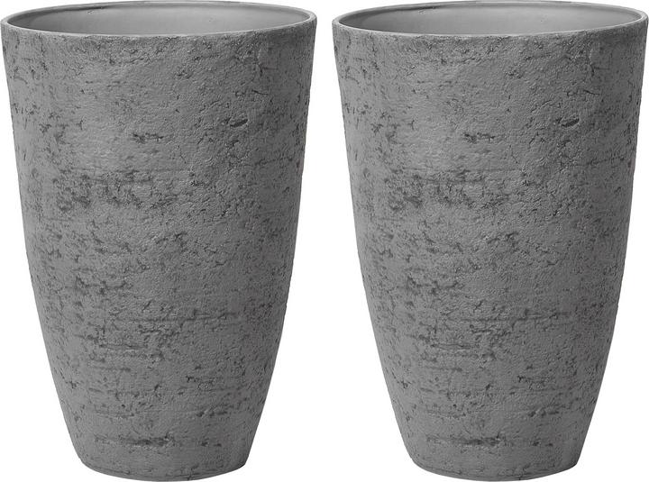 Produktbild Beliani Blumenkübel 2er Set grau rund 51 x 51 x 71 cm CAMIA (51 cm)