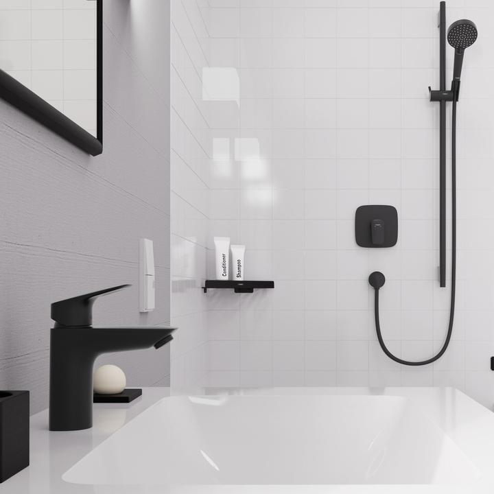 Actual product image hansgrohe HG single-lever basin mixer 100 LOGIS DN 15 m PushOpen AG matt black