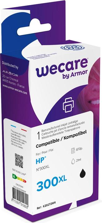 Actual product image Wecare Ink 300XL rebuilt black CC641EE for HP DeskJet D2560 21ml (FC)