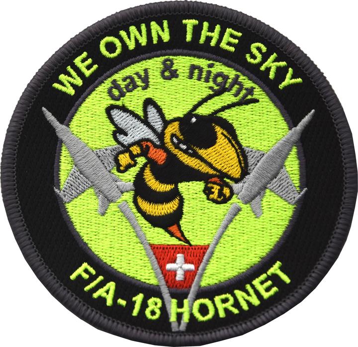 Pinex F/A-18 Hornet day and night gesticktes Abzeichen 90mm