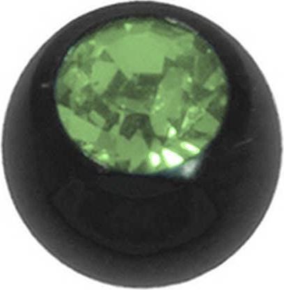 Produktbild Bijouteria 1.2mm Piercing-Kugel (Premium Kristall, Chirurgenstahl 316L, PVD Beschichtung (schwarz))