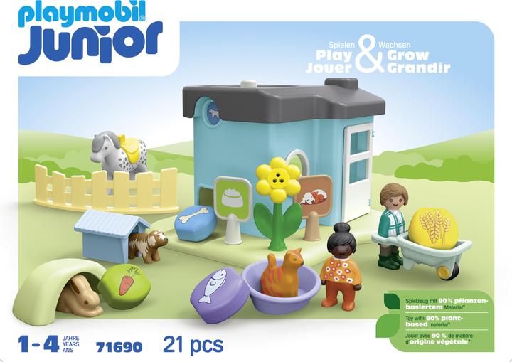 Immagine prodotto Playmobil Pensione per animali con distributore di cibo (71690, Playmobil 1.2.3)