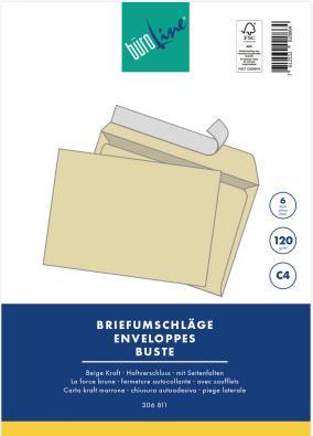 Image du produit BüroLine Enveloppe à lettres - plis latéraux (C4, 6 x)