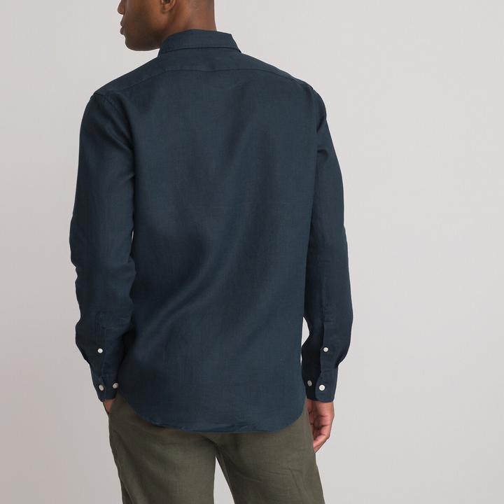 Image du produit La Redoute Collections Chemise droite en lin Signature à manches longues (L)